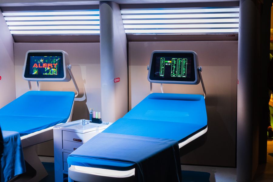 Monitoring room with cardiac equipment at the clinic