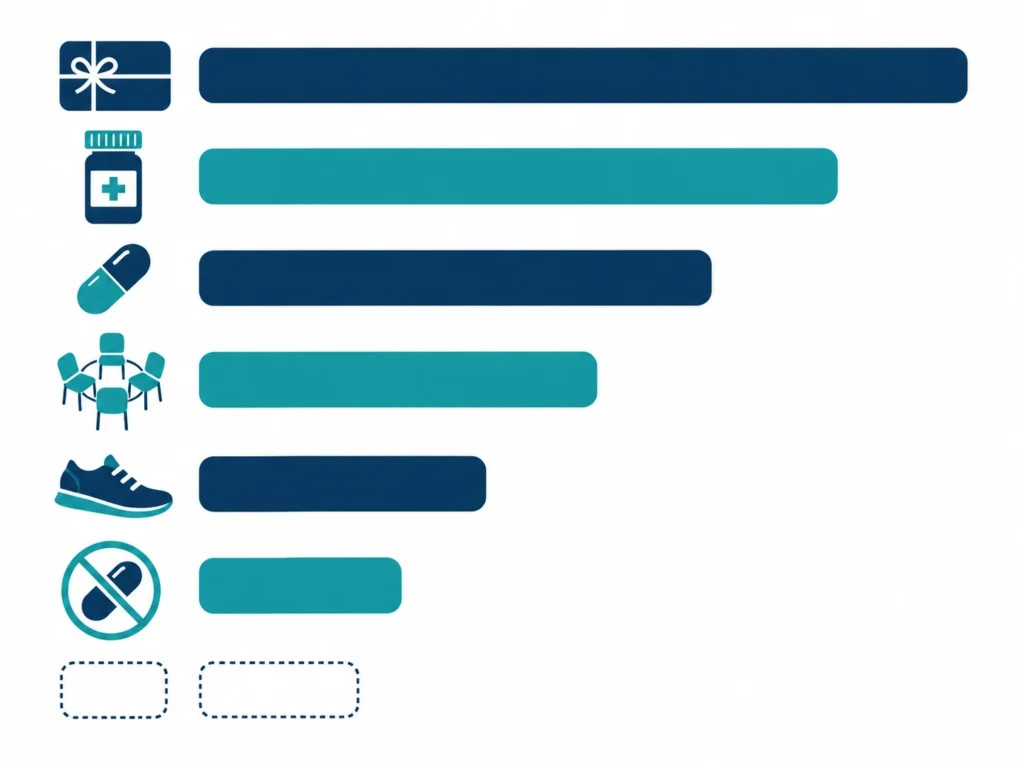 Infographic ranking effective treatments for methamphetamine use disorder by trial evidence 