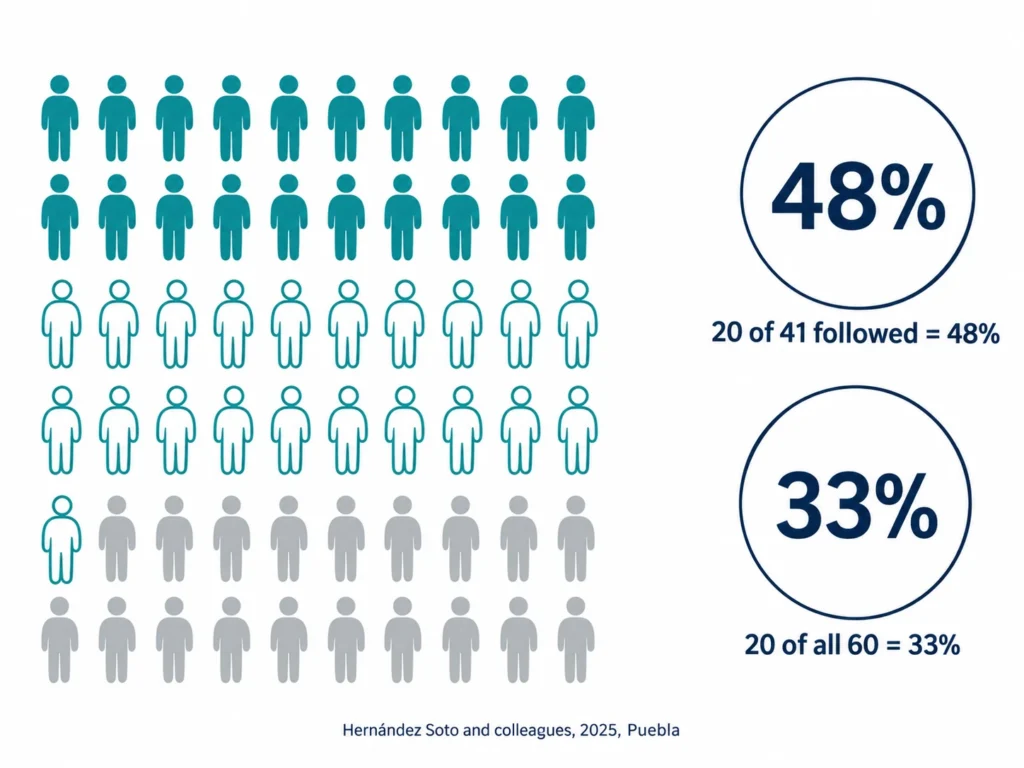 Infographic: one Puebla meth program shows a 33% or 48% recovery rate depending on who is counted